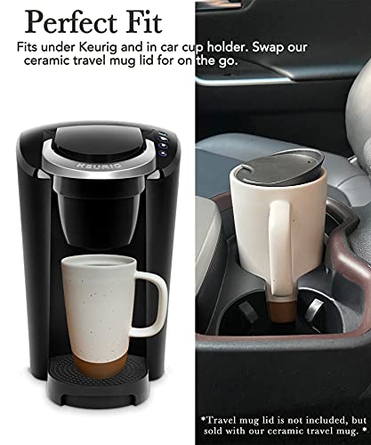 Mora Ceramics Large Tea Mug With Loose Leaf Infuser And Ceramic Lid, 18 Oz, Portable, Microwave And Dishwasher Safe, Tall Coffee Cup - Rustic Matte Ceramic Glaze, Modern Herbal Tea Strainer, Deep Blue #TOP6