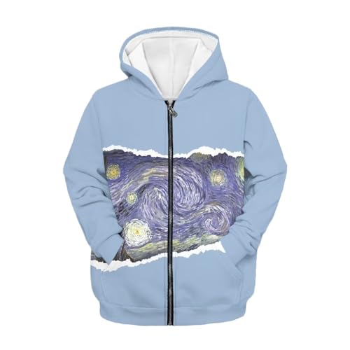 Kids Zip Hoodie for Boys & Girls - Lightweight Pullover with Pocket, Full Zipper Jacket, Casual Sweatshirt 6-16 Year