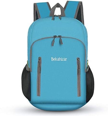 Bekahizar 20L Ultra Lightweight Backpack Foldable Hiking Daypack Rucksack Water Resistant Travel Day Bag for Men Women Kids Outdoor Camping Mountaineering Walking Cycling Climbing