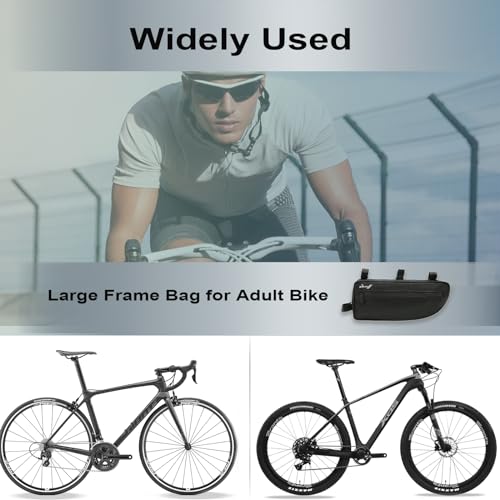 BOBILIFE Large Bike Frame Bag - Waterproof Bicycle Triangle Frame Bag Under Top Tube Pouch Storage Bag for Adult Cycling Road Mountain Bike Bicycles