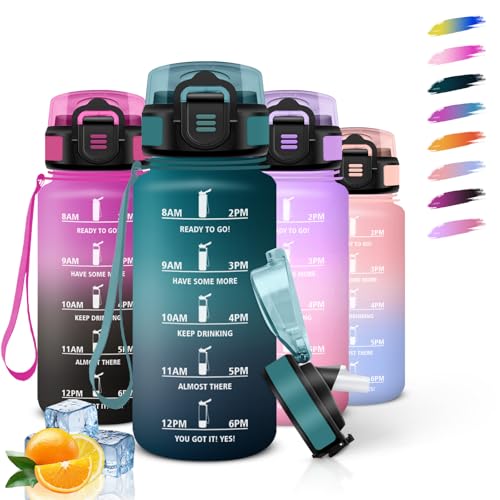 HoneyHolly Botella Agua, 500 ml con Pajita, Cantimplora, Prueba de Fugas, Botella Agua Niños Colegio, Libre de BPA, Cantimplora para Niños, Deporte, Running, Gimnasio, Bicicleta