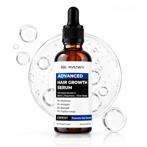 Advanced Hair Growth Serum - Double Size 60ml / 2 oz Scalp Density Drops. Formulated with 3% Redensyl, 4% Anagain &amp; 3% Baicapil with Rice Water Revitalizes Thinning Follicles for Fuller Look