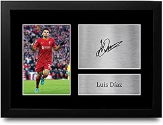 HWC Trading FR A4 Luis Diaz Liverpool Gifts Printed Signed Autograph Picture for Football Fans and Supporters - A4 Framed