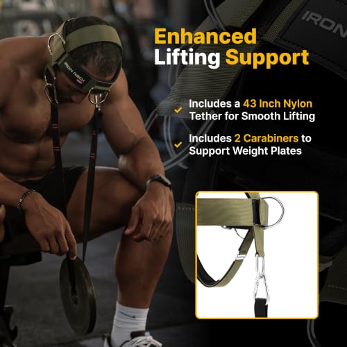 Image of Iron Neck Alpha Neck Trainer - Exercise & Workout Equipment | Versatile Neck Exerciser, Strengthener, Trainer with Adjustable Head and Chin Strap, Portable Head Harness for Weight Lifting