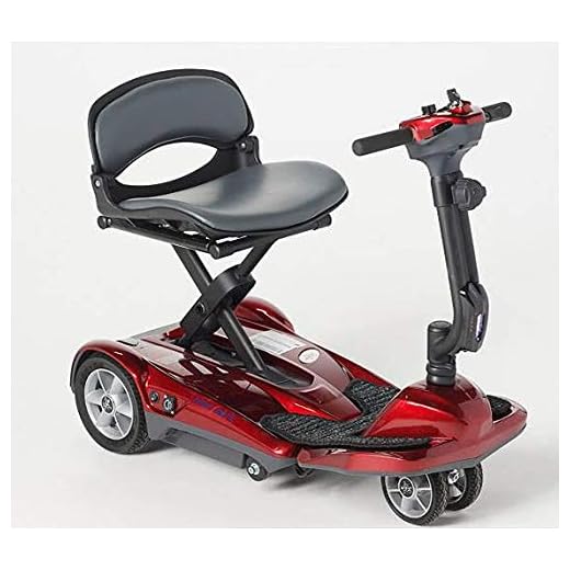 EV Rider Transport AF+ - Automatic Folding Scooter with Remote Lithium Power Mobility (Burgundy Red)