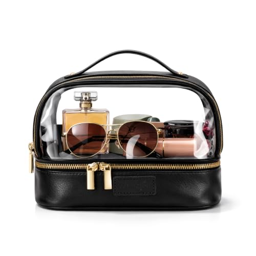 Wrangler Travel Makeup Bag Double Layer Clear Make Up Bag Organizer