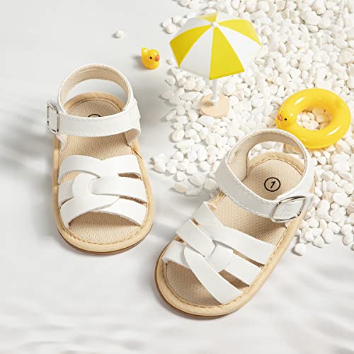 Image of CENCIRILY Infant Baby Girls Boys Sandals Summer Beach Outdoor Bowknot Soft Rubber Sole Toddler Princess Dress Flats Walking Shoes