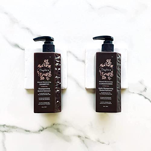 Saphira Mineral Moisturizing Shampoo & Conditioner Set | Deep Hydration For Normal To Dry Hair | Cleanses, Nourishes & Conditions Hair | 34 Oz (1 Liter) #TOP1