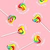 Snacktery Heart Lollipops - 24 Heart-Shaped Valentines Lollipops - Rainbow Valentine Suckers - Individually Wrapped Suckers