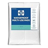 Sealy Baby 2-PACK Multi-Use Waterproof Fleece Liner Pads for Changing Table, Washable and Reusable, Infant Toddler and Newborn Burp Cloth, 18' X 27' - White