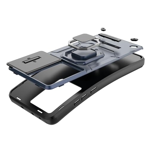 Image of CamShield Pro Case with Slide Camera Protection and 360 Protection Ring Stand Bumper Back Case Cover for Mi Redmi K60 5G (Blue)