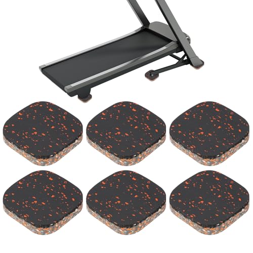 PATIKIL 6 Pzas Almohadillas para Cinta de Correr Antivibración y Reducción de Ruido, Espuma de Alta Densidad 4x4x0.8, Naranja miniatura 1