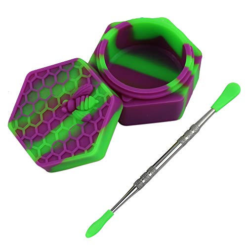 SZBS Silicone Wax Container 1pc 26ml Purple Green Hexagon Non Sitck Sotrage Jar
