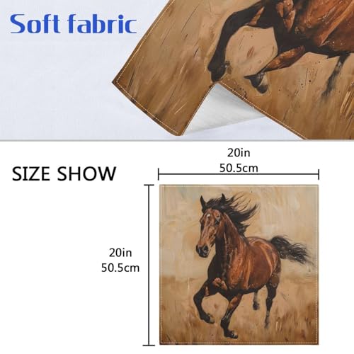 Servilletas de Tela ALAZA Running Horse Set 6 20x20 in miniatura 3