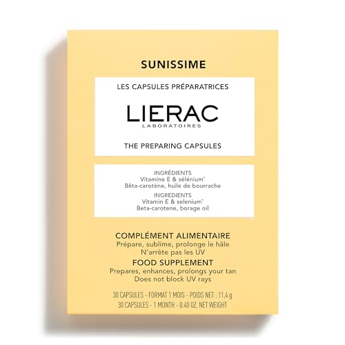 Lierac - Sunissime - Les Capsules Préparatrices Solaire Peau & Yeux 30 capsules - Complément Alimentaire - Prépare - Protège - Sublime - Antioxydant - Éclat du teint