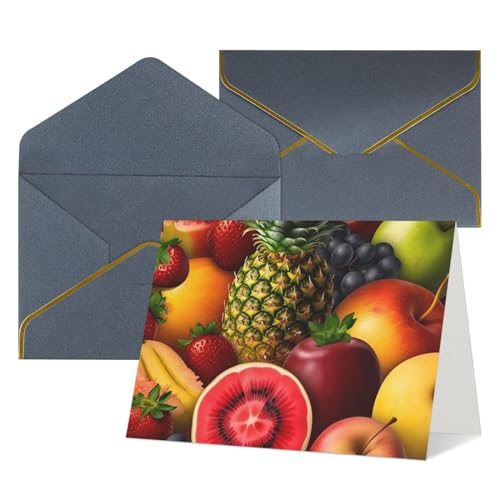 Cartes de vœux Thinking of You pour cadeaux et remerciements | Pack de 12 motifs fruits frais