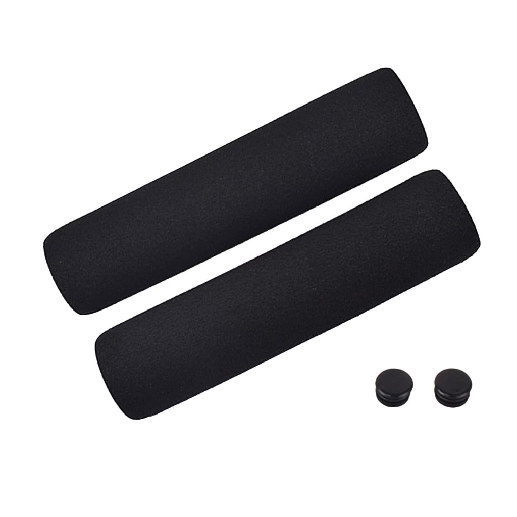 Elnwnnkc 1 Pair Bicycles Handlebar Grip Soft Sponge Cover Bike Handle Grip Cover Cycling Handle Grips with End