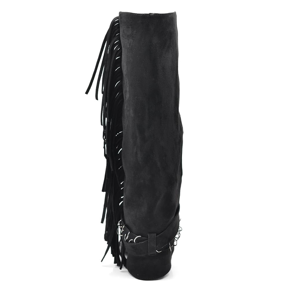 IF Texani Cowboy Western Scarpe da Donna Stivali Stivaletti Frange Camperos Etnici ML60