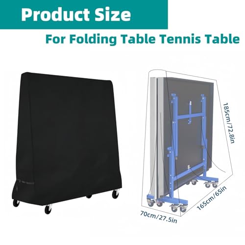 Betarami Tischtennis Schutzhülle Wasserdichte Oxford Polyester Abdeckung für Tischtennisplatte 165x70x185cm