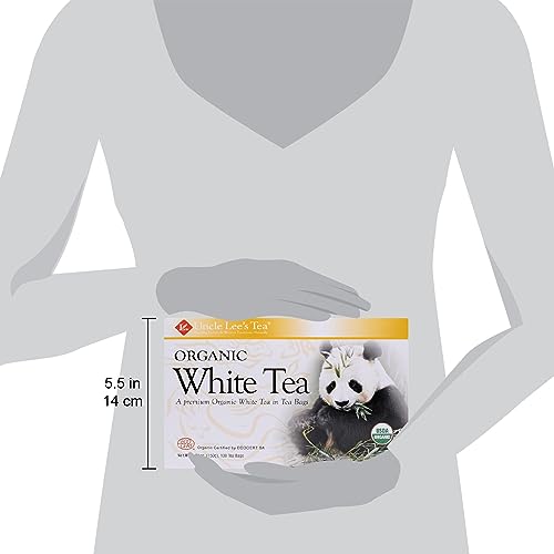 Uncle Lee's Tea Organic White Tea - Premium Tea for Everyday Wellness, Low Caffeine, Antioxidant-Rich White Tea Bags, Individually Wrapped, 100 Count (Pack of 2)