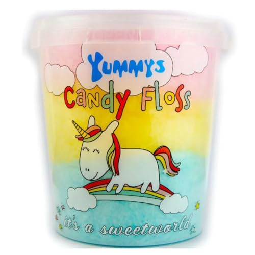 Yummys Unicorn Cotton Candy Floss Pack of 6 (50g Tubs) | Fluffy Fairground-Style Sweet Treat | Ideal for Kids Parties & Gifting