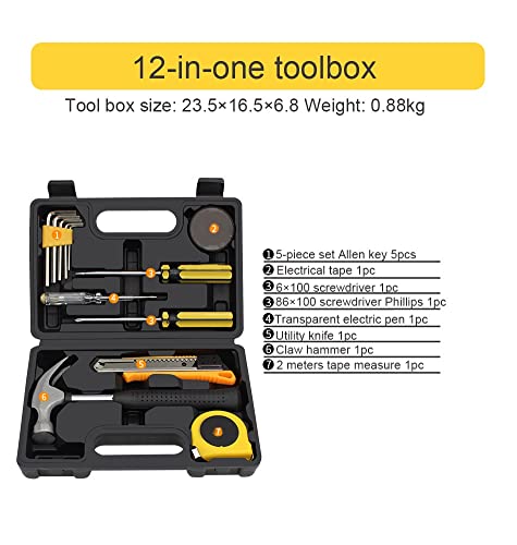 Kit de herramientas combinadas 12 en 1 con caja plástica miniatura 2