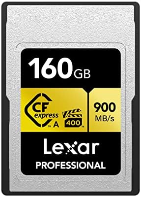 Lexar Professional 160GB CFexpress Type A Gold Series Memory Card, Up to 900MB/s Read, Cinema-Quality 8K Video, Rated VPG 400