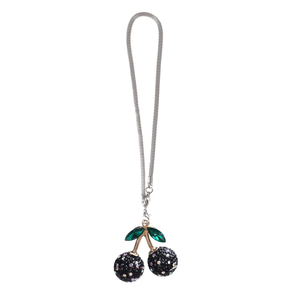Pendentif cerise strass brillant pour decoration retroviseur voiture
