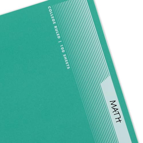 image for Mead Spiral Notebook, 5 Pack, 1 Subject, College Ruled Paper, Plastic 
