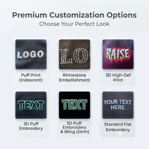 EUYAULO Custom Embroidered 5-Panel Baseball Cap - Snapback Trucker Hat Hard Top for Men Women Black - 2