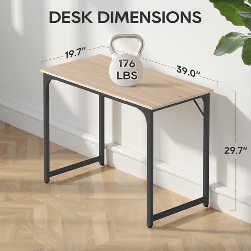 Image of BestOffice Computer Desk,Home Office Desk, Modern Simple Style for Home Office Study Writing (Nature, 39 Inch)