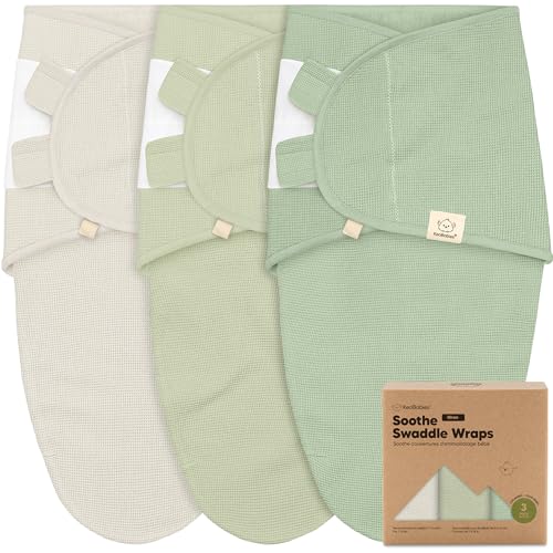 Image of 3-Pack Organic Swaddles for Newborns, Baby Sleep Sacks 0-3 Months - Baby Swaddle Wrap, Newborn Wearable Blanket, Infant Sleep Sack for Girls, Boys, Soft & Snug, Large Hook & Loop Closure (Willow)
