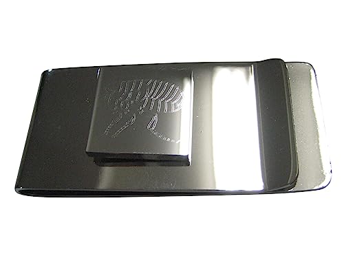 Kiola Designs Silver Toned Square Etched Flea Bug Insect Money Clip