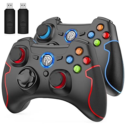 EasySMX Wireless Game Controller, 2.4G Wireless Gamepad Joystick PC, Dual Vibration, Support PC (Windows XP/7/8/8.1/10) and PS3, Android, Vista, TV Box/Android Phones, Tablets Cover