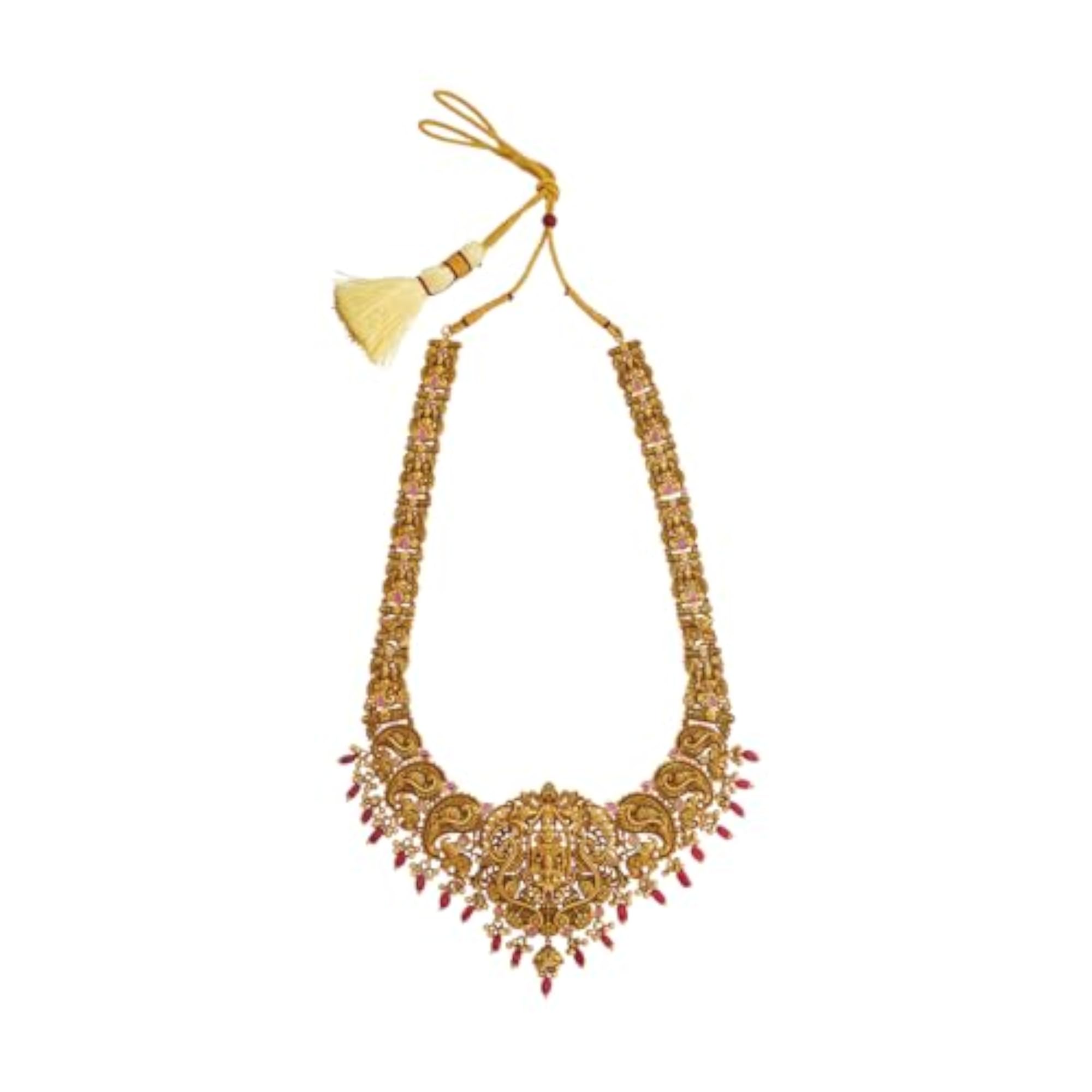Women's Antique Gold Polished Necklace with Adjustable Thread