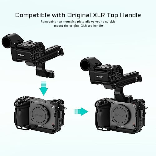 Tilta Camera Cage Pro Kit Compatible with Sony FX3/FX30 V2 | Includes Cage, Top Handle, Advanced Side Handle, Baseplate, and More | NATO Rail, Cold Shoe, 1/4\"-20 and 3/8\"-16 | TA-T16-C-B Black