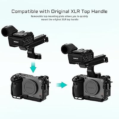 Tilta Camera Cage Basic Kit for FX3/FX30 V2 | Includes Cage, Top Handle, Baseplate & More | Top Plate NATO Rail, Cold Shoe, 1/4-20 and 3/8-16 | Thumb Screw Design | Black