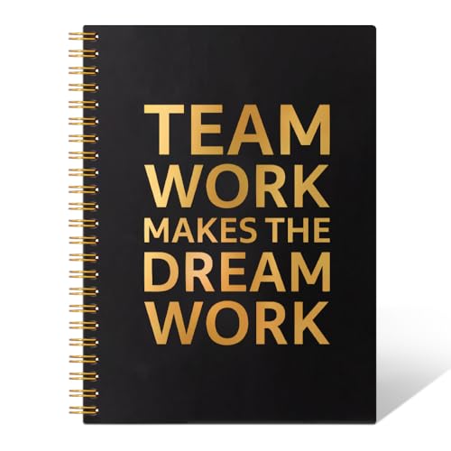THEBESTU Team Work Makes The Dream Work 160 Pages Blank Spiral Notebook, Funny Team Appreciation Gifts, Teamwork Gifts for Staff, Team Notebook for Employees, Team Member Gifts for Coworkers