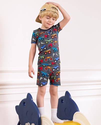Bamboo Viscose Toddler Car Pajamas Boys Girls Kids Short Cool Summer 12M-8Y Snug fit Pjs Set 2pcs4