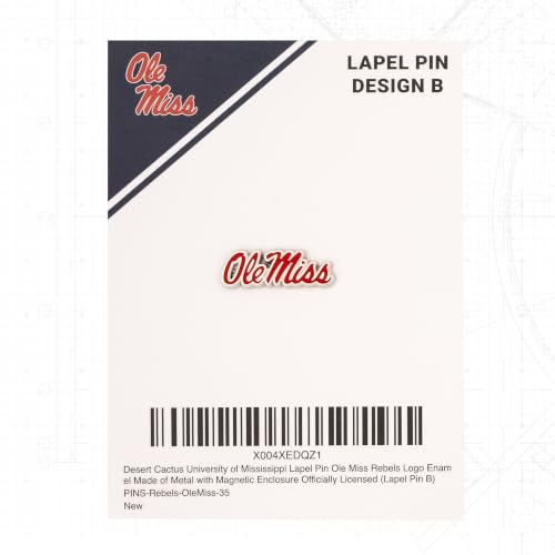 Image of Desert Cactus Mississippi Ole Miss Rebels Magnetic Metal Lapel Pin (B)