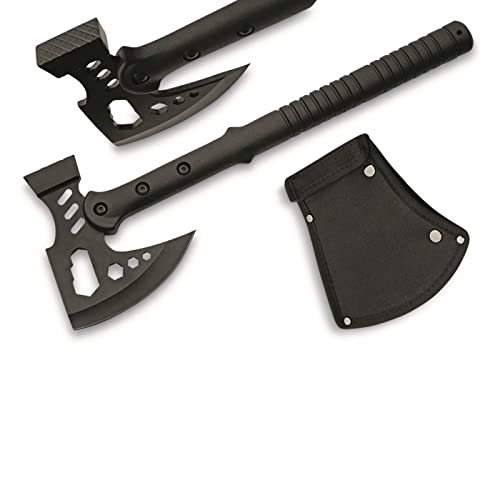 Szco Supplies 16.25” Black Multipurpose Outdoor Camping Survival Hammer Hatchet Axe with Nylon Sheath 211557 Back - Image 5