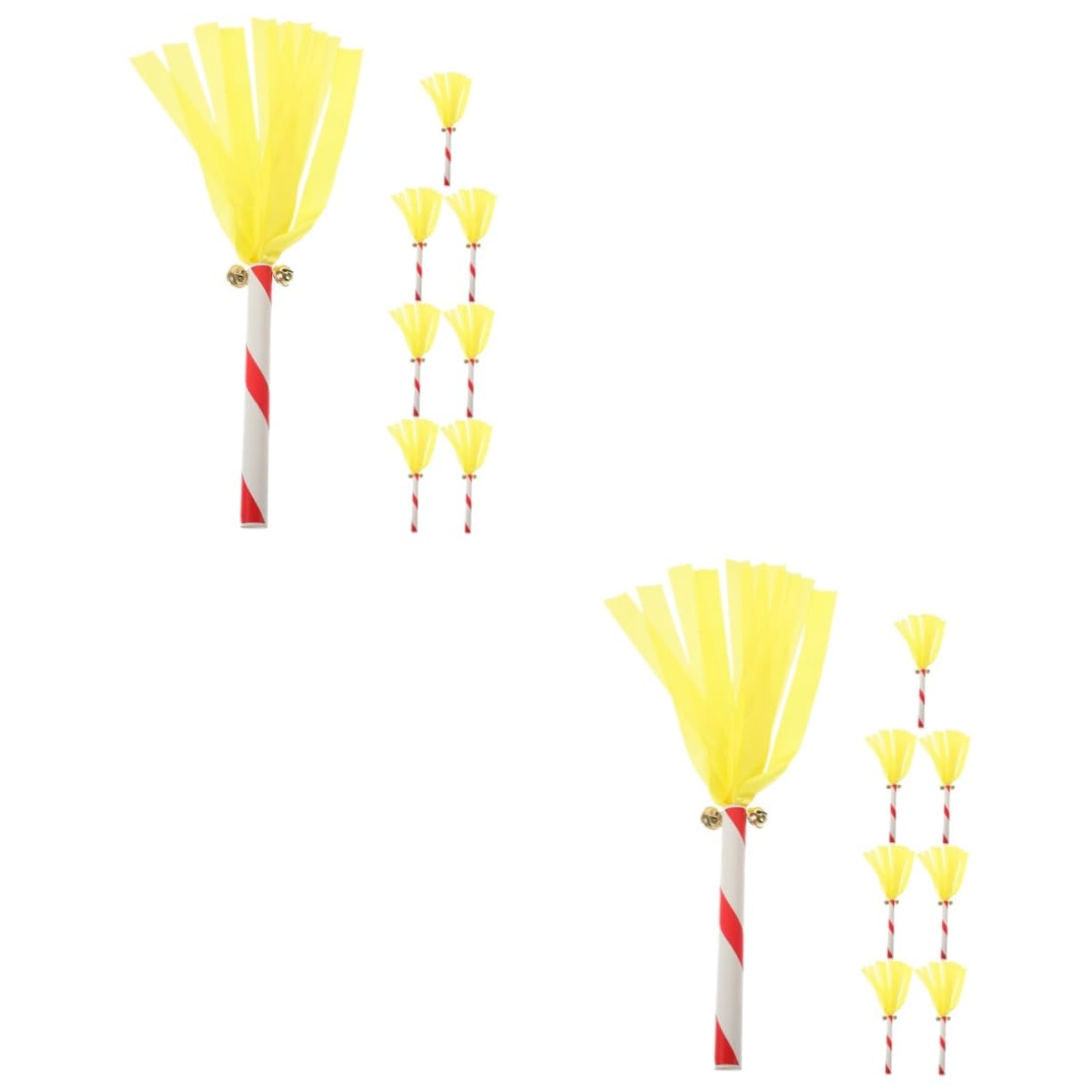 Abaodam 4sets Bright Pink Pom Poms Cheerleading Sticks Sticks Noise Maker Pompom Decor Versatile 8pcs*4