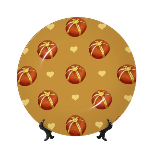 WXZYFP Pane imburrato 8 pollici imitazione bone china piatto decorativo, può essere appoggiato o appeso.