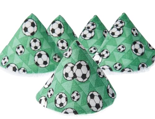 Image of Washable Cotton Pee-Pee Teepees That Shield Baby Boys Pee During Diaper Changes. Makes a Great add-on Gift for a Baby Shower Thanks to its Fun, Gift-Ready Store Packaging. 5 Pack. Soccer