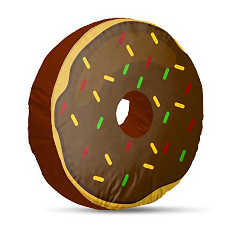 Image of Kesar Enterprises Donut /Doughnut Cushion /Pillow | Velvet Fabric|Birthday Gifts | Soft Toys | Suitable for Wheelchair, Car Seat, Home or Office for Kids Cushion | Size 14x14 inches