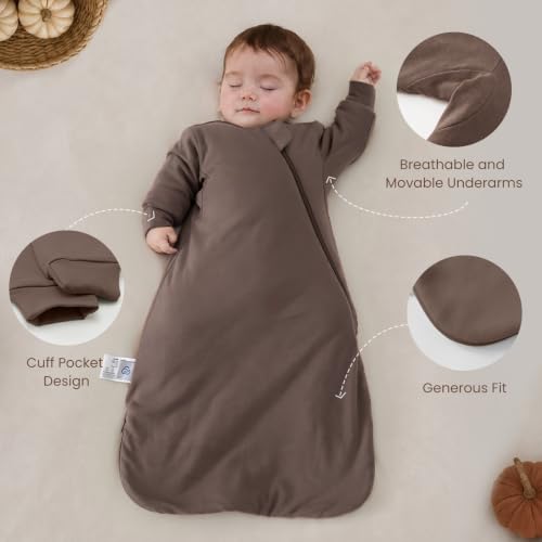 Image of Unisex Sleeping Bag for Babies and Toddlers 1.0 Tog Sleep Sack 6-18 Months, Newborn Sleep Sack, Wearable Blanket Baby, One piece Long sleeves, Gifts for Baby