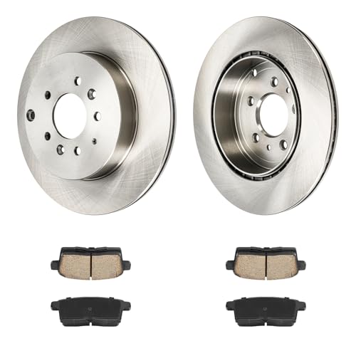 Image of KAX Rear Brake Kit, OE Brake Rotors and Ceramic Brake Pads | Fits Mazda CX-9 2007 2008 2009 2010 2011 2012 2013 2014 2015, Automotive Replacement Brake Kit