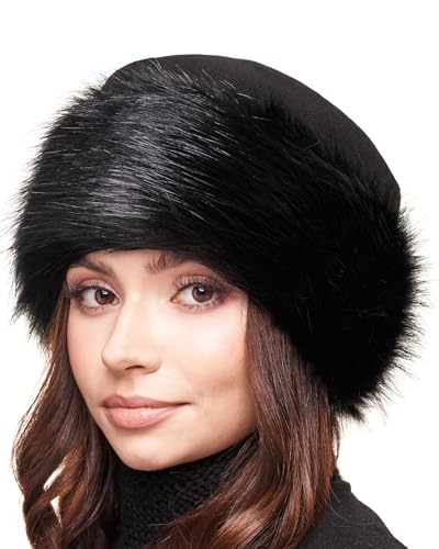 Bonnet Polaire en Fourrure Chapeau Russe pour Femme Classic Toque Chaud