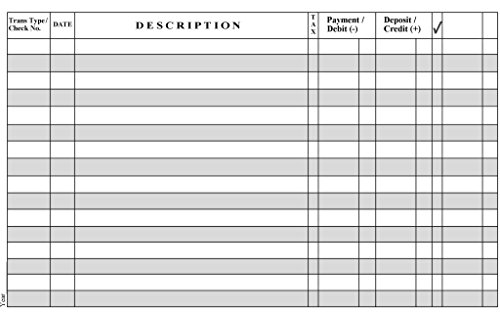 Superior Check and Debit Card Register - Simple Account Tracker - W I D E Edition - Black - 2-Pack - Thumbnail 2