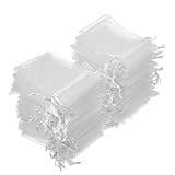 Fácil de usar: cada bolsa de regalo de organza blanca está equipada con un cordón para un fácil almacenamiento. Adecuado para guardar joyas, relojes, botones, cosméticos, velas aromáticas, pulseras, caramelos.